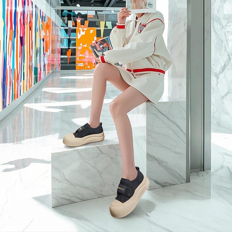 Velcro Little White Shoes Women's 2025 Spring New Casual Retro Versatile Women's Shoes Fashion Platform Women's Shoes Trend
