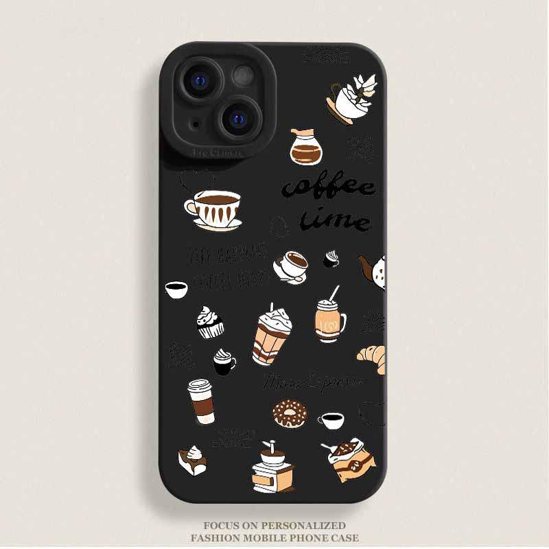 

Coffee Bread Drop-proof Phone Case for Apple iPhone 11-14/15-17 Promax and 12/13/XS iPhone 16