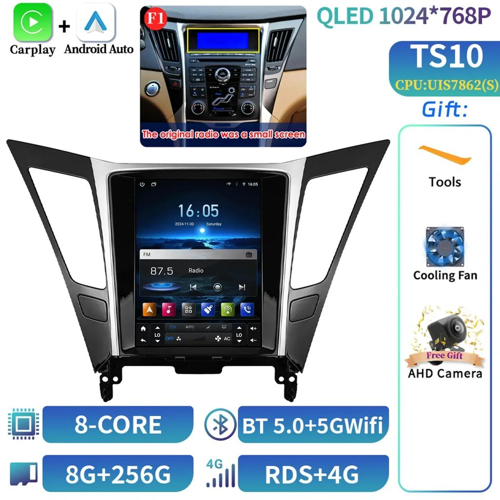9.7inch Car Radio Multimedia Video GPS  For Hyundai Sonata Yf 8 2010-2018 Screen Android Stereo 4G  Wireless Navigation Stereo G