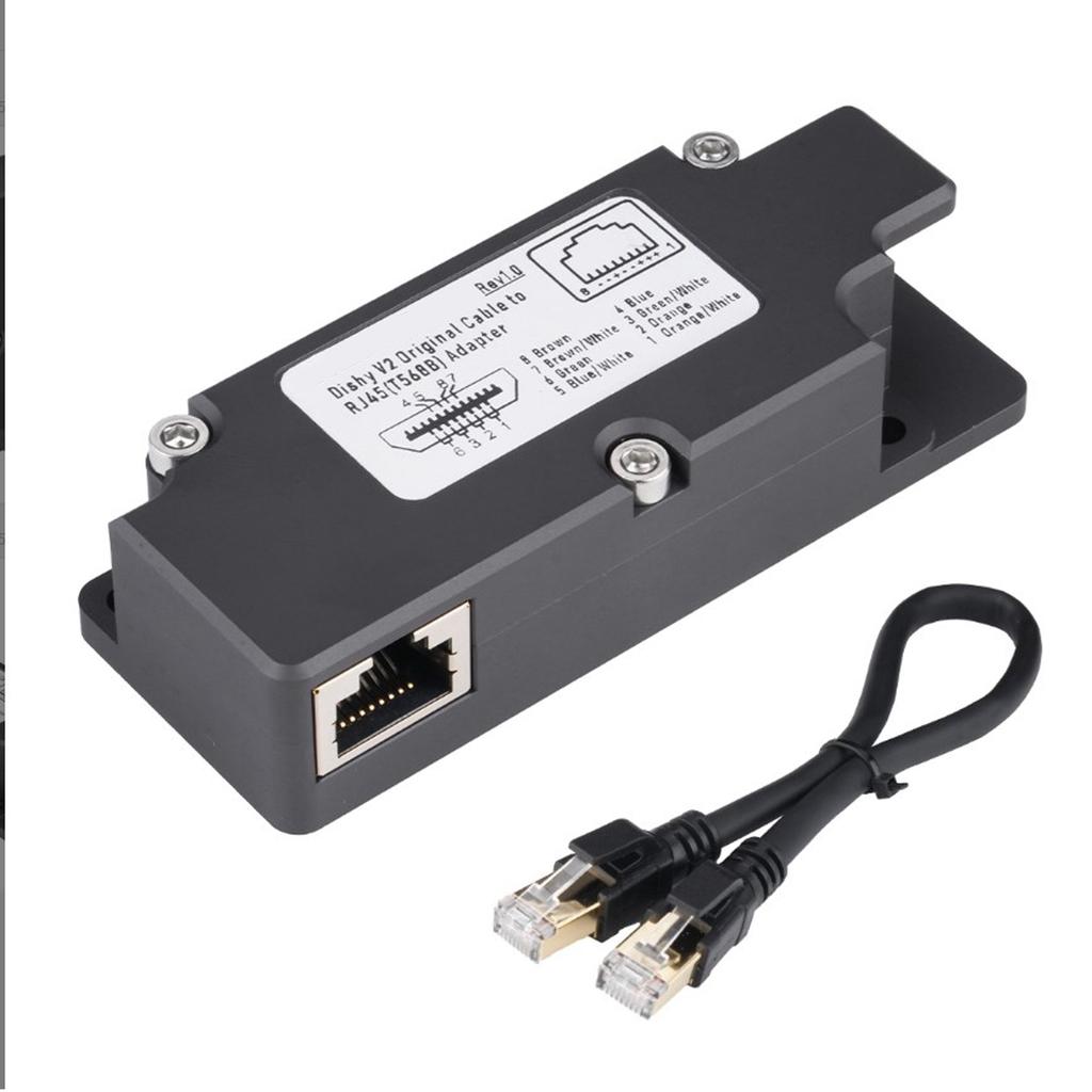 Adaptér kabelu Dishy na RJ45 ABS Obdélníkový adaptér kabelu satelitní antény pro Starlink