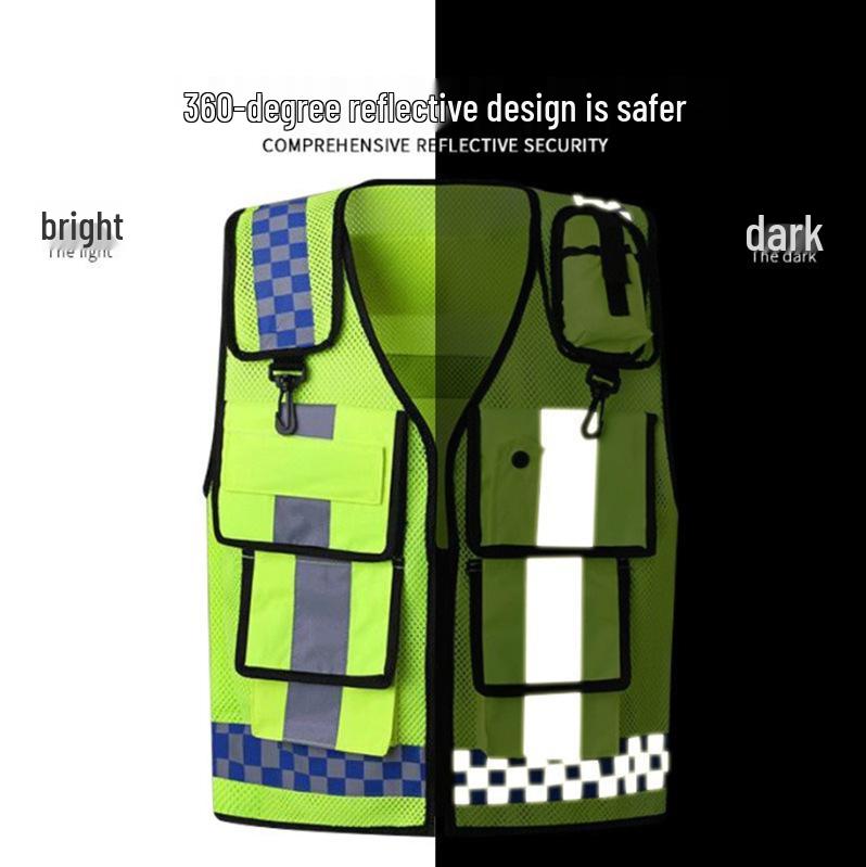 Multi-Functional Reflective Traffic Safety Vest for Construction and Road Protection