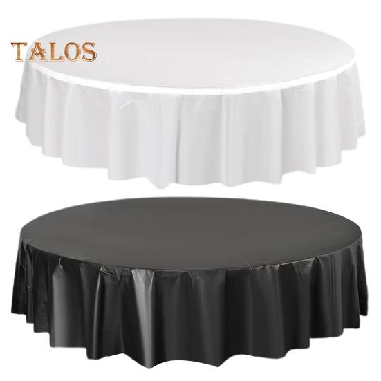 8 Pcs Thickened Table Cover Simple Style Pure Color Round Shape Anti-Slip Easy Care Stain-proof Waterproof Table Protection Banquets Party Decoration