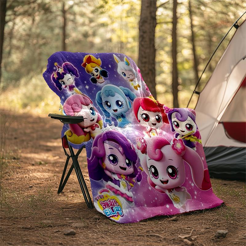 1pc Catch Teenieping Magic Sweethear2 Theme Blanket - Digital Print, Polyester, Cozy for All Seasons, Perfect for Outdoor, and Travel