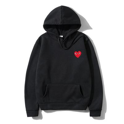 Pánská mikina s kapucí Cross Heart pro páry - Podzim/Zima, s podšívkou z veluru, s potiskem srdce (Plus velikost)