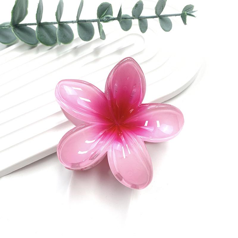 Retro Colorful Frangipani Flower Hair Claw Clip for Women
