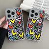 Colorful Heart iPhone Case: Compatible with iPhone 17, 16 Pro Max, 15, 14, and 13. Creative Magnetic Hard Shell.