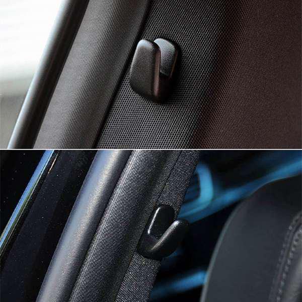 1pc Black Plastic Clothes Hook for Partition and B-Pillar Curtain, Compatible with Mercedes-Benz.