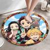 Classic Japanese-style Cartoon Demon Slayer Round Rug, Home Soft Decorative Anti-slip Yoga Mat and Chair Mat, Outdoor Floor Mat Carpet K33