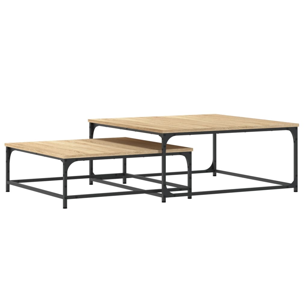  Slotted Tables, 2 Pcs., Sonoma Oak