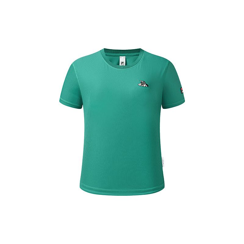 FILA Tennis Cool Touch Moisture Wicking Antibacterial Simple Fashion Versatile T-Shirt Women tops A11W633125FDG M