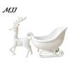 Indoor Winter Festive Decor Reindeer Sleigh Storage Bowl, Christmas Theme White PLA Ornament, Decorative for Candy 3D Printed Figurine And Small