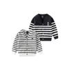 Children's Striped Sweater Spring and Autumn Children's Clothing Boy's Wool V Neck Cardigan Boy's Baby Embroider Bear Jacket