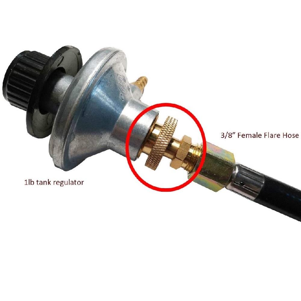 2Pcs 1LB Propane Tank Cansiter Regulator Adapter Connection To 3/8" Male Flare 5/8"-18UNF