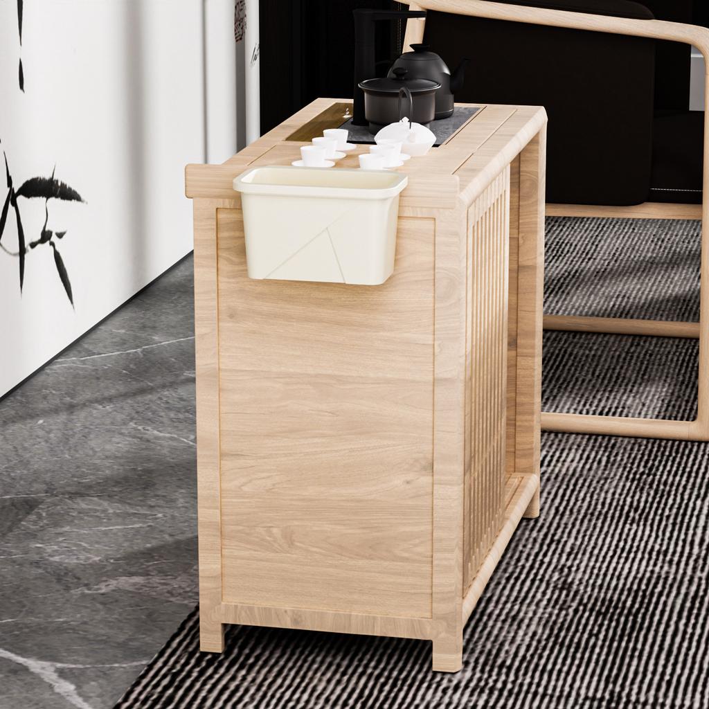 Kitchen Wall Mounted Rectangular No-Punch Household Kitchen Waste Mobile Tea Table Trash Storage Bin