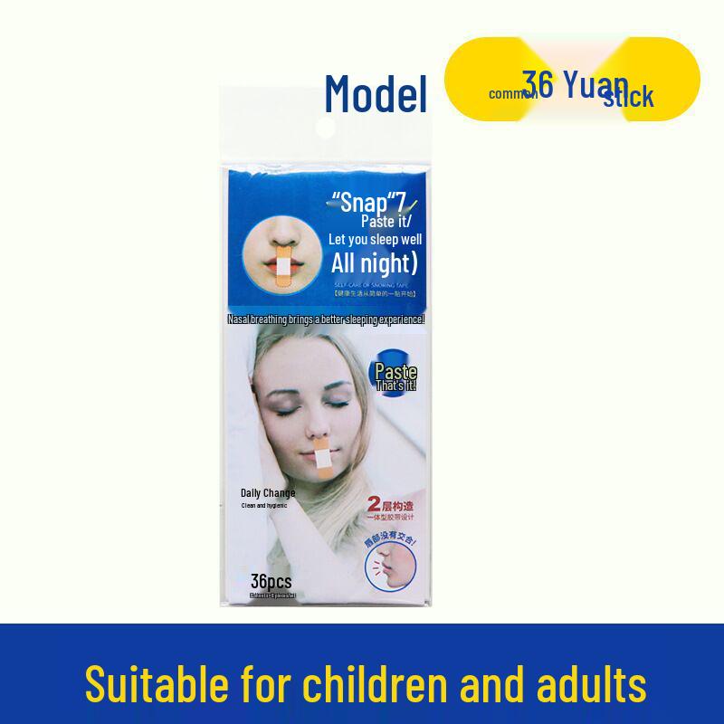 Mouth Tape Stickers: Anti-Snoring and Breathing Aid for Adults and Children, Prevents Sleeping with Open Mouth At Night, Single Piece Included.