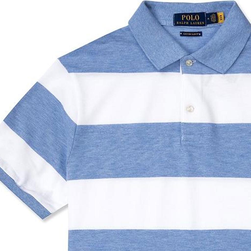 Polo Ralph Lauren Striped Straight Fit Short Sleeve Polo Shirt Men Tops Light-Blue 710801926-001