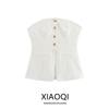 Fashion Style 2024 Autumn New Women's Clothing Stylish Breasted Silm All-Match Commute Tube Top Pocket Top