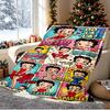 Betty Boop Pattern Blanket for Home Decoration, Bed, Sofa, Car Travel, Camping, Suitable for All Seasons, Birthday Christmas Gift