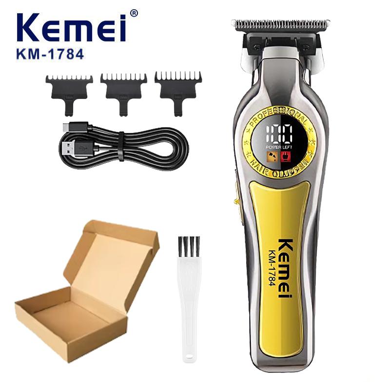 Kemei KM-1784 Electric Hair Trimmer Cordless Edgers Hair Clipper Rechargeable Finish Hair Cutting Machine Men Beard Trimmer