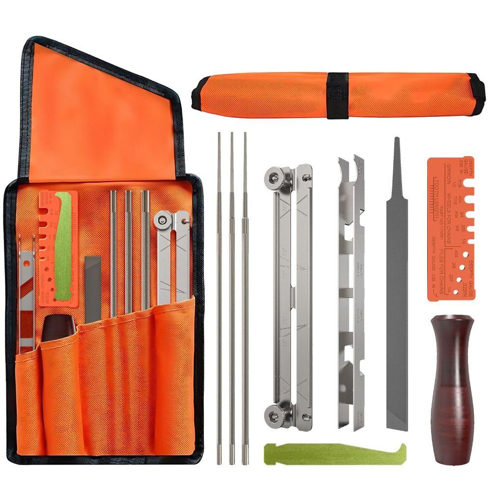 All-In-One Chainsaw Sharpening Kit Multi-purpose Universal Chainsaw Maintenance Kit Versatile Durable Chainsaw File Set