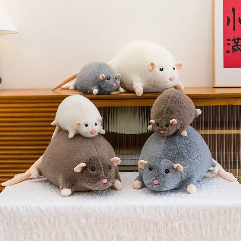 Bambola Mouse Creativa 30/45/90cm Peluche Cartone Animato Ramo Fiorito Bambola Ratto Morbida Figura Animale Sovradimensionata Regalo per Bambini Compleanno