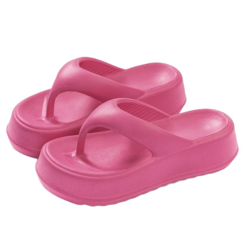 Thick-bottomed Foot-pinching Flip-flops Women's Summer Outer Wear Heightening Non-slip Indoor Home Leisure Beach Sandals