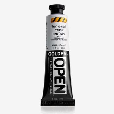 Acrylic Paint - GOLDEN - Golden Open 60ml - Transparent Yellow - Advanced - Mixed