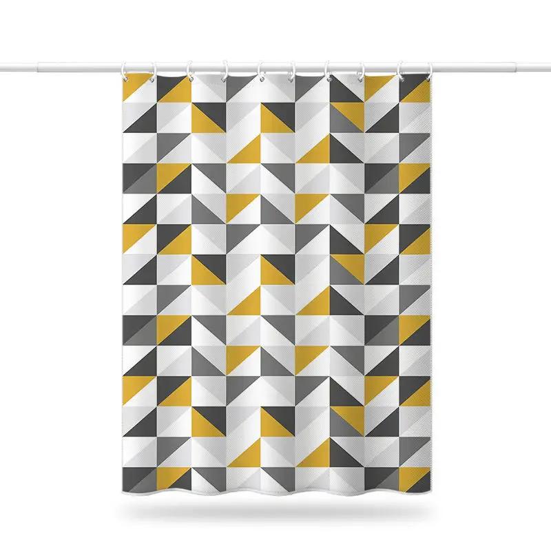 Shower Curtains 180Cm Geometric Simple Bathroom Curtain Modern Style Polyester Fabric With Hooks Bath Decor 71 Inches Waterproof