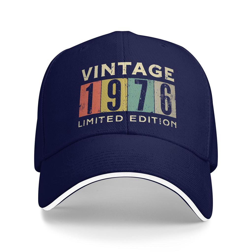 Vintage 1976 Limited Edition Birthday Funny Gift Sun Baseball Cap Summer Retro Trucker Hat For Men Running Hippie Baseball Caps