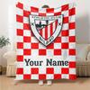 Name Custom Athletic Club Print Flannel Blanket High Quality Warm Comfortable Cover for All Seasons Perfect for Gifts Home Decor