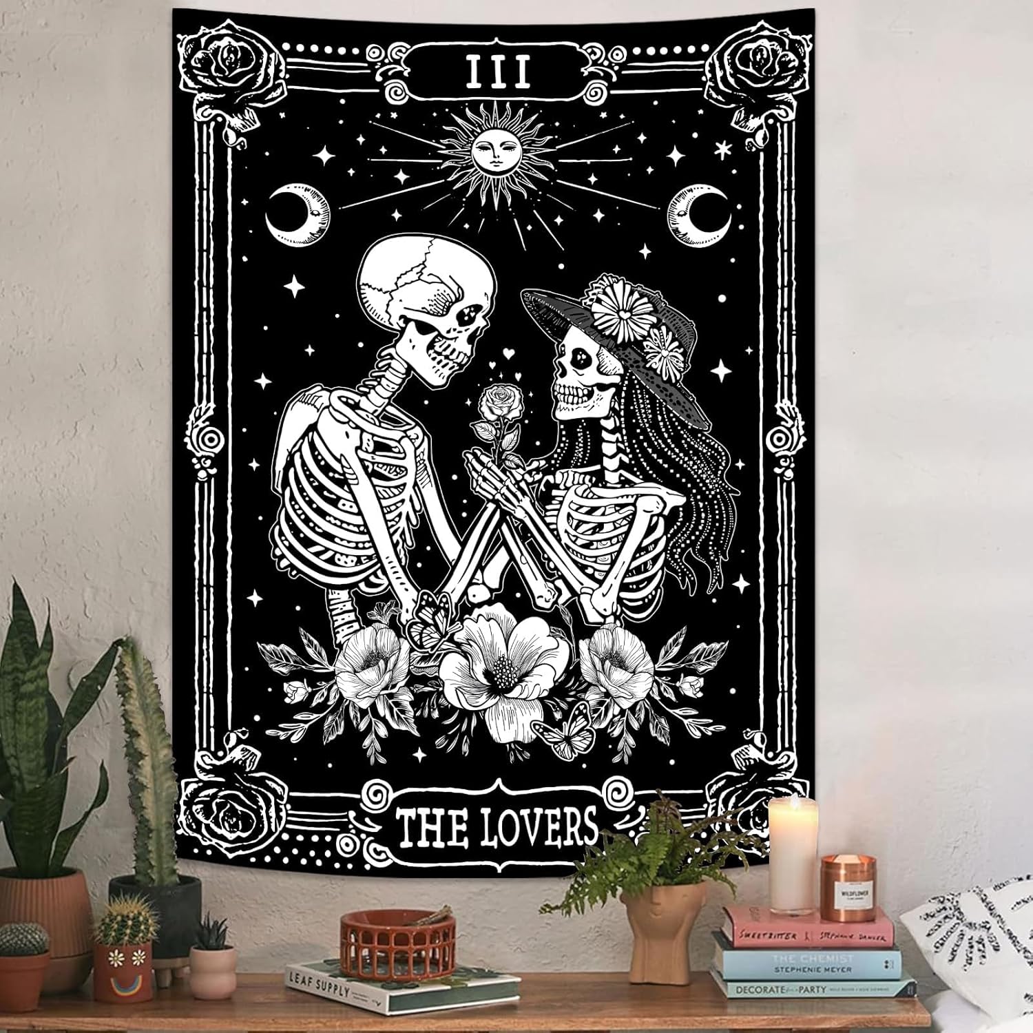 Goth Skeleton Lovers Tapestry 75x100 чёрный