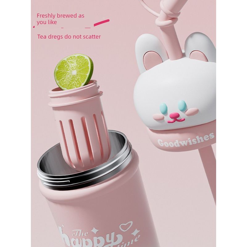 Large Capacity Thermos Cup for Girls, High Aesthetic Value 316 Water Cup, Ice Cup, Cute Children's Straw Cup, 2026 New Model