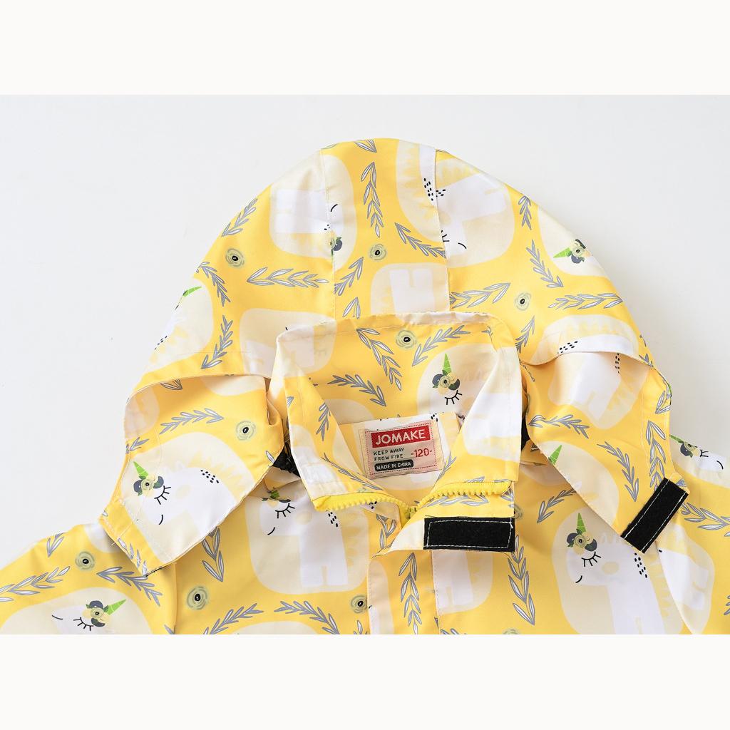 Children's Spring and Fall New Fashion Printing Rushing Coat Jacket Boys and Girls Hooded Waist Zipper Shirt Double Windbreaker