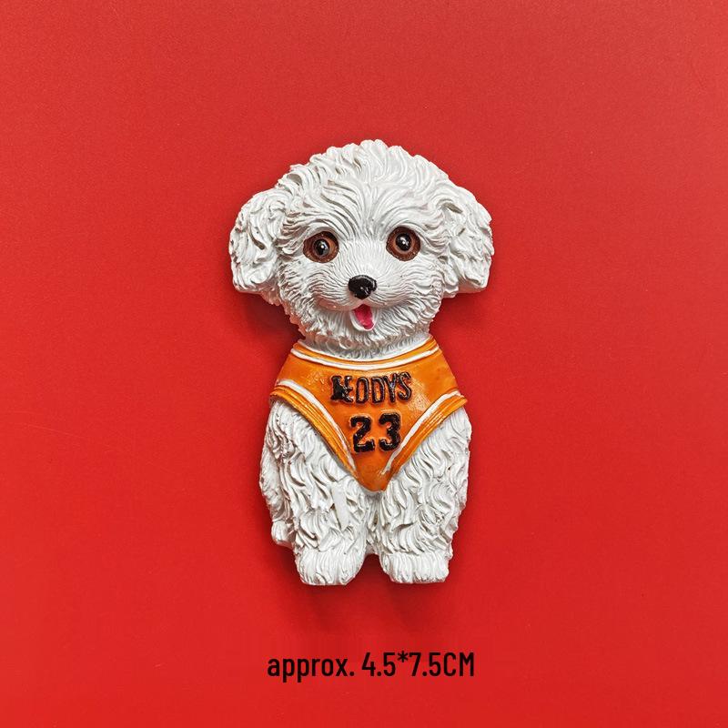 3D Shiba Inu & Pomeranian Dog Fridge Magnet - Teddy Magnetic Pet Decor Sticker