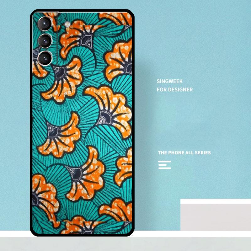 

African Wax Fabric Case For Samsung Galaxy S24 Ultra S21 S22 S23 Plus Note 10 Note 20 S8 S9 S10 S20 FE Coque Galaxy S10