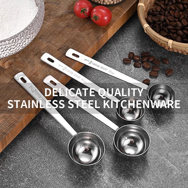 Stainless Steel Coffee Measuring Scoop Food Grade Multi Use Precise Markings for Home Baking Spice Measuring Use