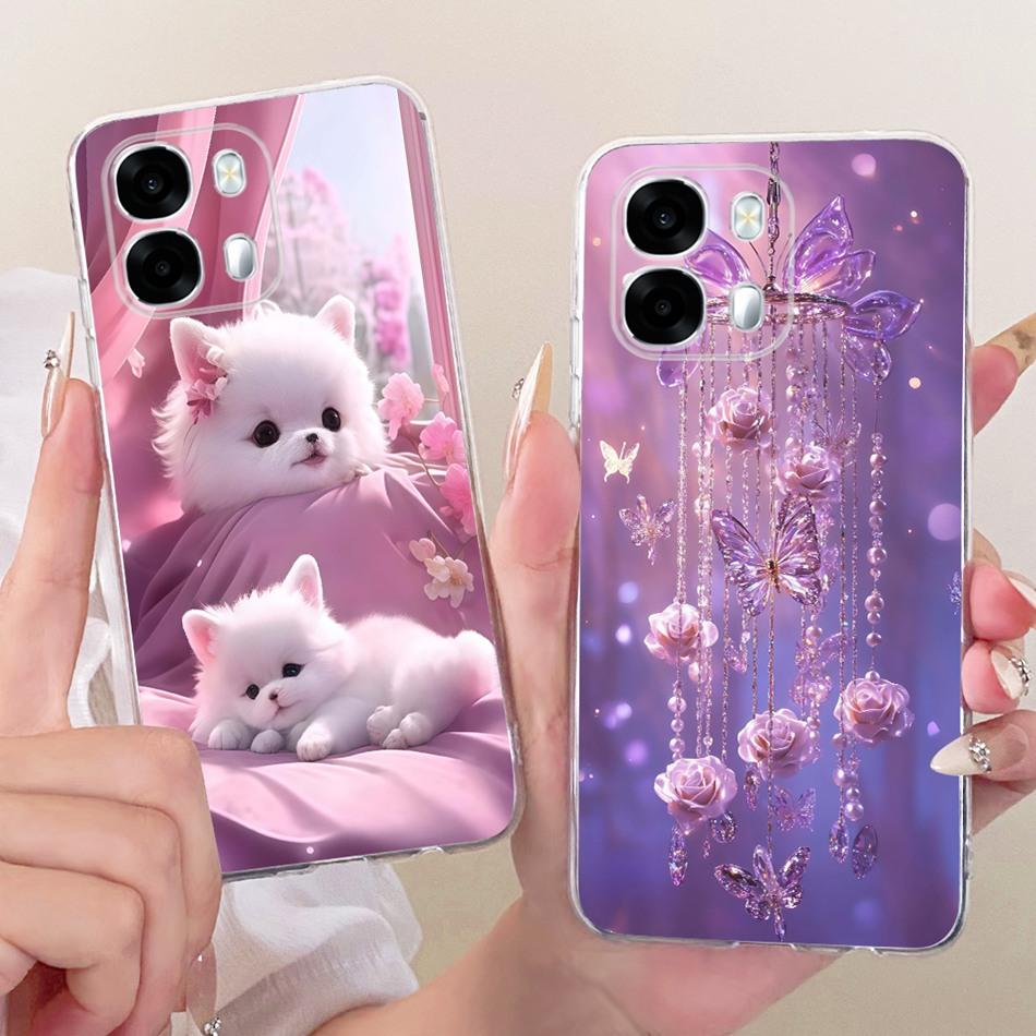 For OPPO A6s CPH2789 Cute Flower Butterfly Cat Painted Case For Oppo A6S 5G Soft Silicone TPU Phone Cases