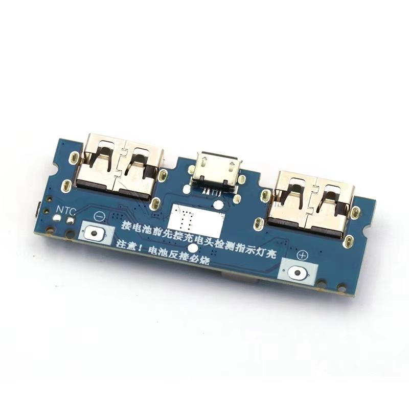 Multi-Device Compatible 18650 Boost Charger Board 2.4A Dual USB Micro Type-C for DIY Power Bank Production