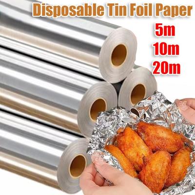 Food-grade Aluminum Foil Paper 5m/10m/20m Barbecue Foil  for Air Fryer Oven BBQ Accessories