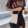 Korean Literary Small Shoulder Bag Casual Retro Solid Color Vertical Mobile Phone Bag Simple Soft Leather Shoulder Bag Wholesale