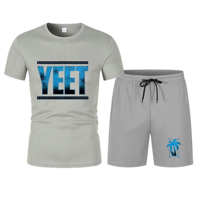 New Men's Black Jey Uso Yeet T-Shirt Shorts Set Summer Short Sleeve Men Overiszed Suits New Causal Clothing Sets