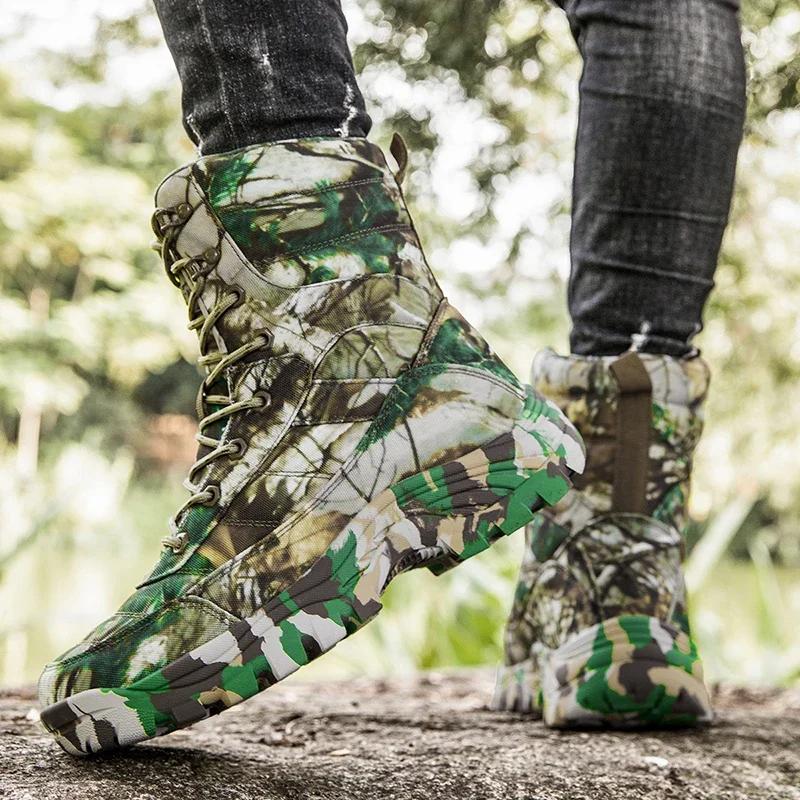 New Men Tactical Boots Desert Hunting Hiking Shoe Lace Up Outdoor Ankle Male Waterproof Safety Climbing Shoe Training Army Boot
