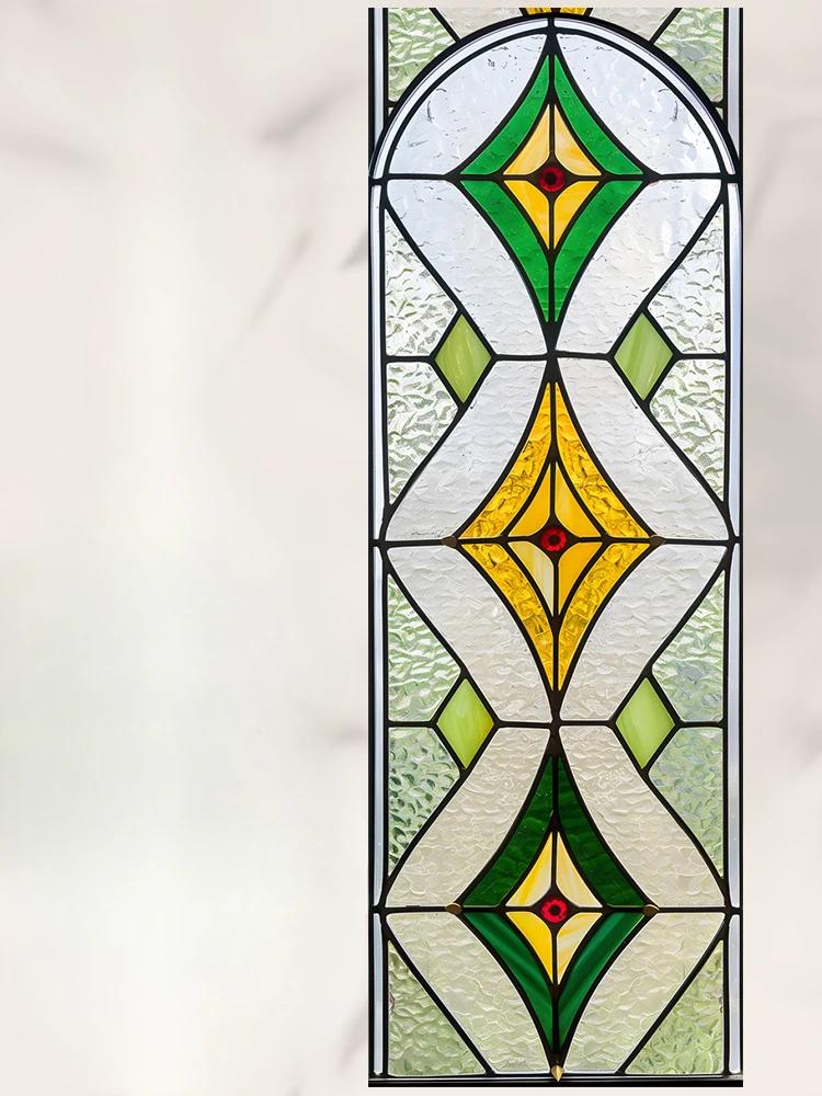 European Vintage Window Stained Glass Film Anti-peeping, Anti-light Electrostatic Scrub Window Sticker Stained Glass Decorative