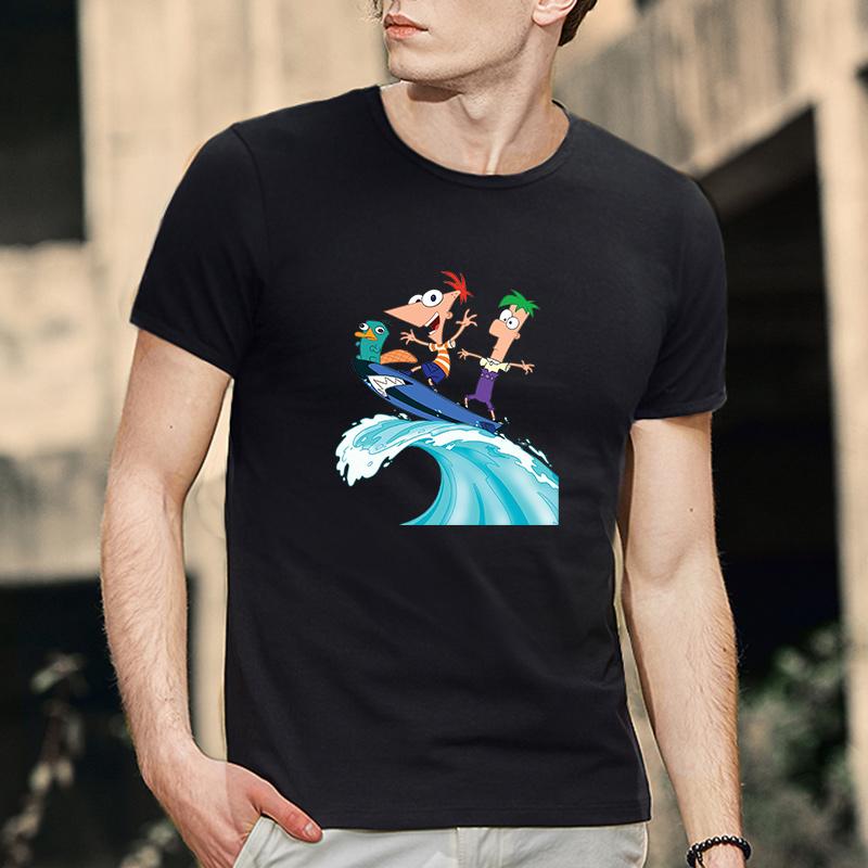 Phineas En Ferb 2026 Katoenen T-shirt Streetwear Korte Mouw T-shirts Mannen Vrouwen T-shirt Kleding Tops