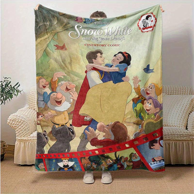 1pc, Snow White and the Seven Dwarfs Home Décor Gift Cozy Blanket for Bedroom, Living Room, Travel, Camping, Car