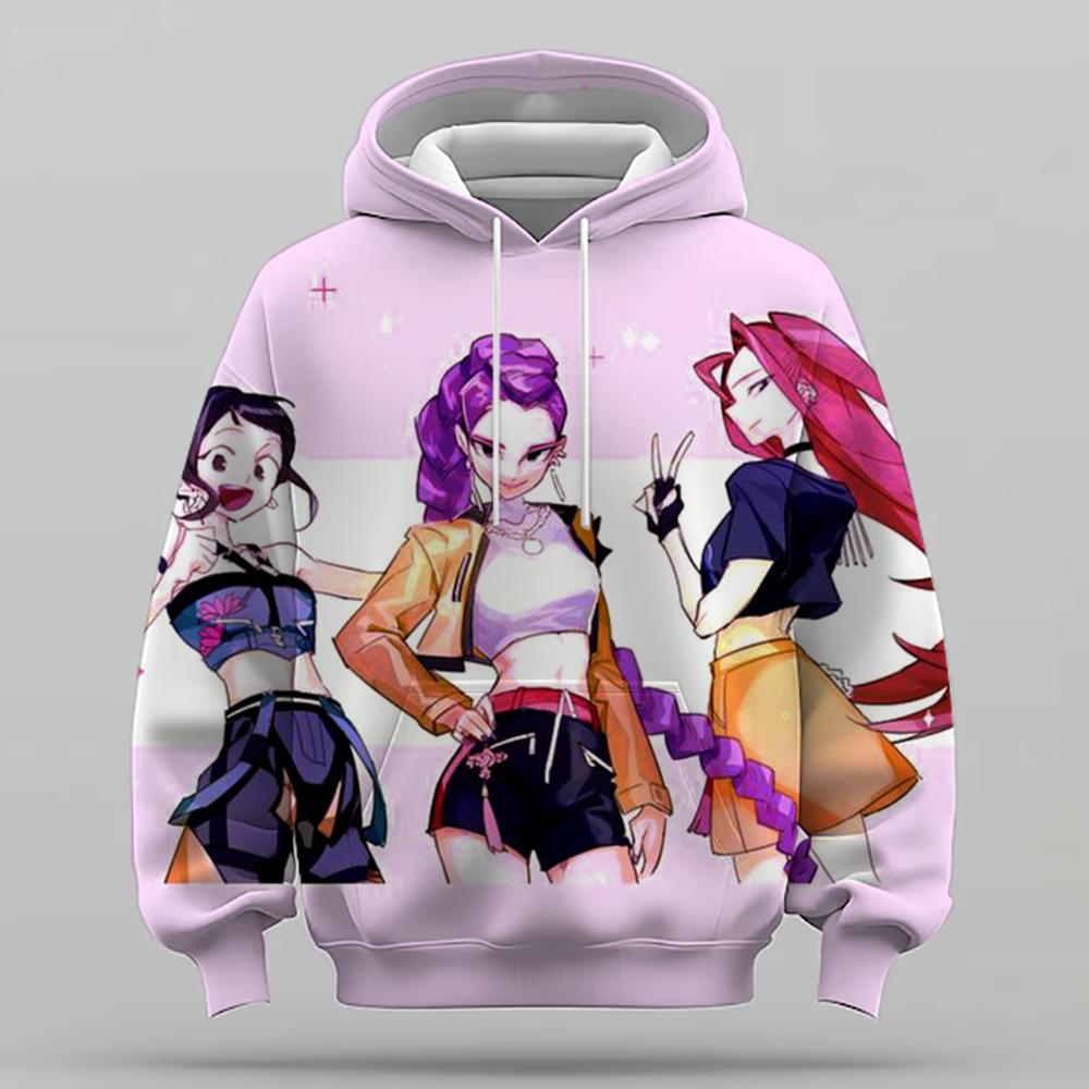 Kleidung für Kleinkindmädchen KPop 'Devil Hunter' Hoodie Mode Lässiger Pullover Neuer Film Kinder Kapuzenoberteil