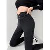 Jeans skinny a matita Quattro bottoni Pantaloni vintage da donna a vita alta slim in denim elasticizzato Pantaloni attillati Pantaloni da donna