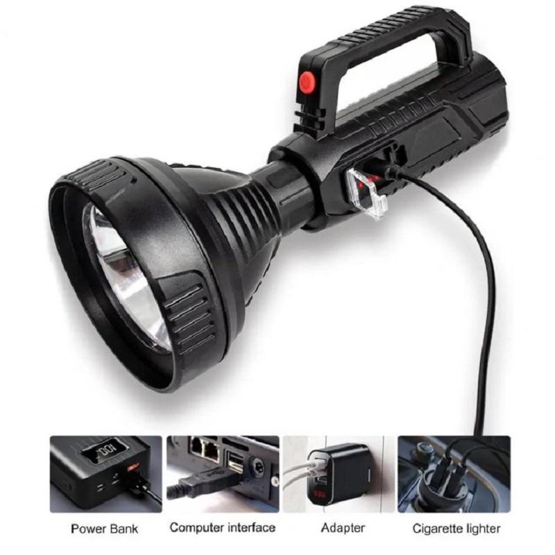 Super Bright P100 Led Flashlight High Power Long Shot Torch USB Rechargeable Handheld Searchlight Outdoor Spotlight Camping Lamp