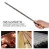 12in Round Mill Steel File Rasp with Handle Sharpening Shaping Tool for Metal ProjectsFine Teeth