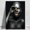 Classical Art Black Gold African Women Canvas Painting Wall Art Pictures Posters and Prints for Living Office Bedroom Home Decor No Frame